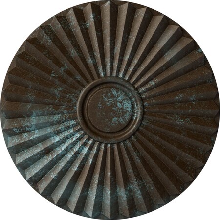 Ekena Millwork Shakuras Ceiling Medallion (For Canopies up to 5"), 19 3/4"OD x 1 3/8"P, Bronze Blue Patina CM20SHBBS